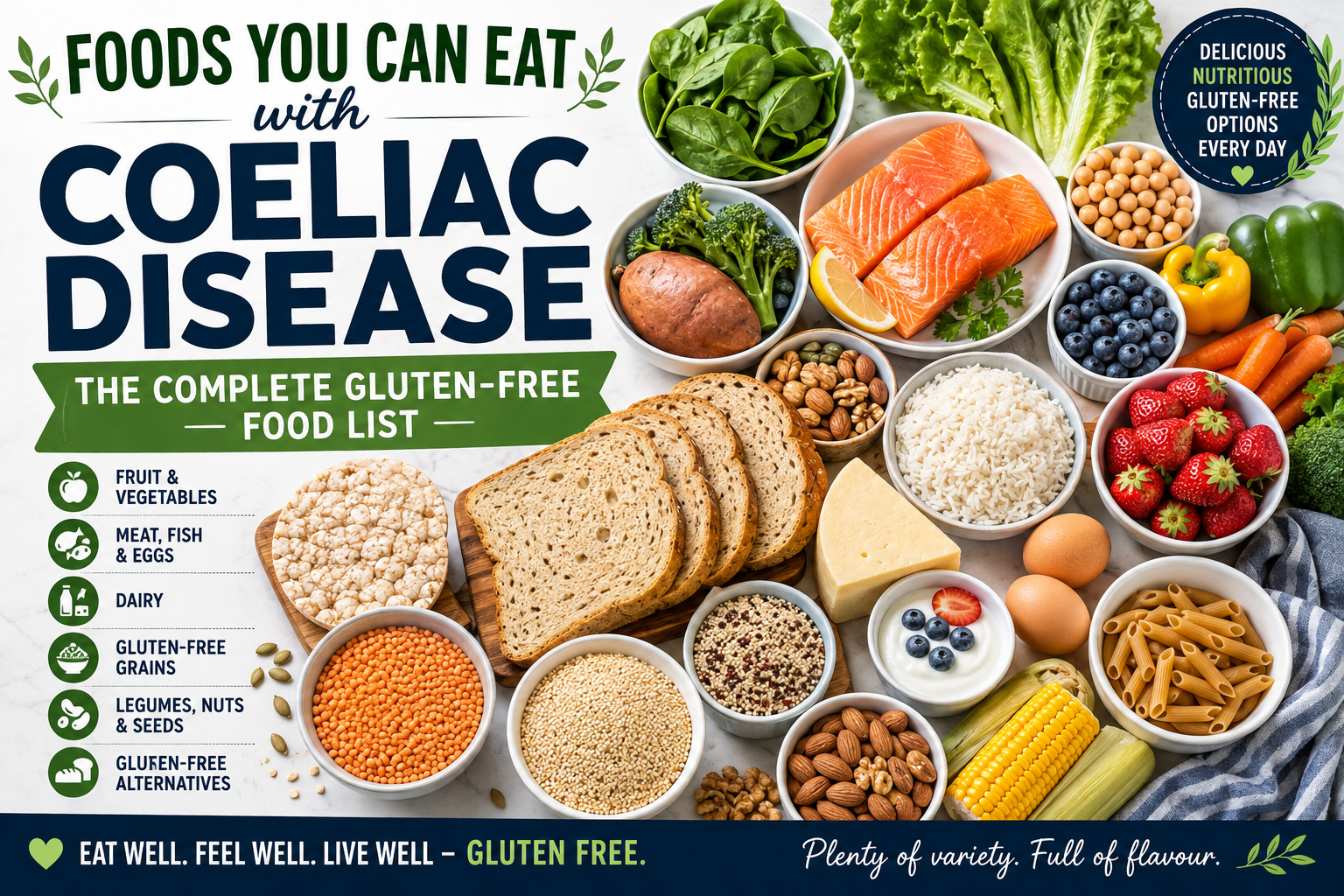 Foods You Can Eat With Coeliac Disease: The Complete Gluten-Free Food List